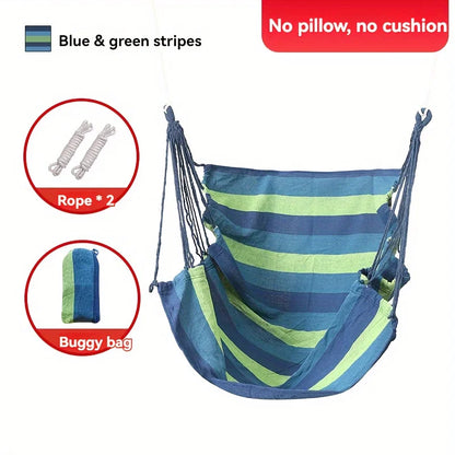 Outdoor New Swing Hammock Chair Canvas Leisure Chair No Pillow Or Cushion Dormitory Hammock Swing Rocking Chair(With Storage Bag