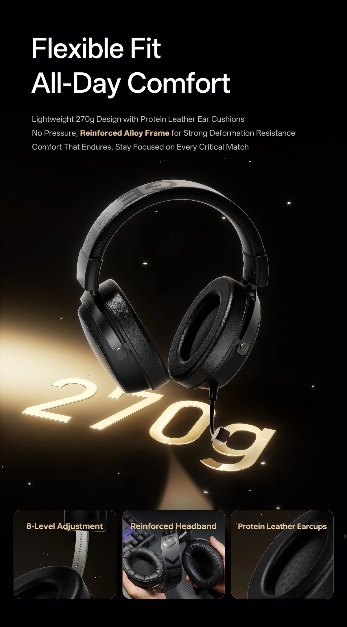 ATK N9 Ultra eSports Gaming Wireless Headset with Mic for PS5 PS4 PC Microphone Virtual 7.1 Surround Noise Reduction Headset