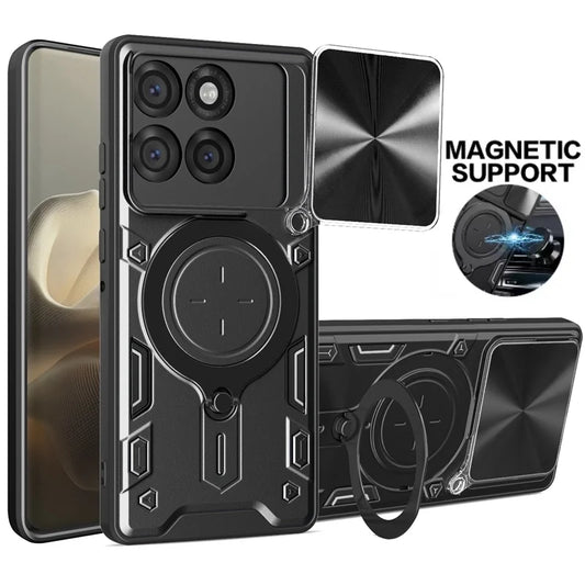 For Motorola Moto Edge 60 Pro 5G Case Shockproof Armor Cover For Moto Edge60 Pro Magnetic Holder Ring Stand Lens Protect Funda