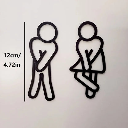 Modern Restroom Door Sign Men Women WC Hanging Plaque Contour Style for Guest Bathroom Home Hotel Wall Decor Daily Use Sign