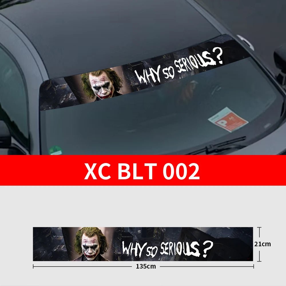 Why So Serious Car Sticker funny Joker Front Windshield Decal Vinyl Car Accessories Decor Car shade decoration DIY Stickers