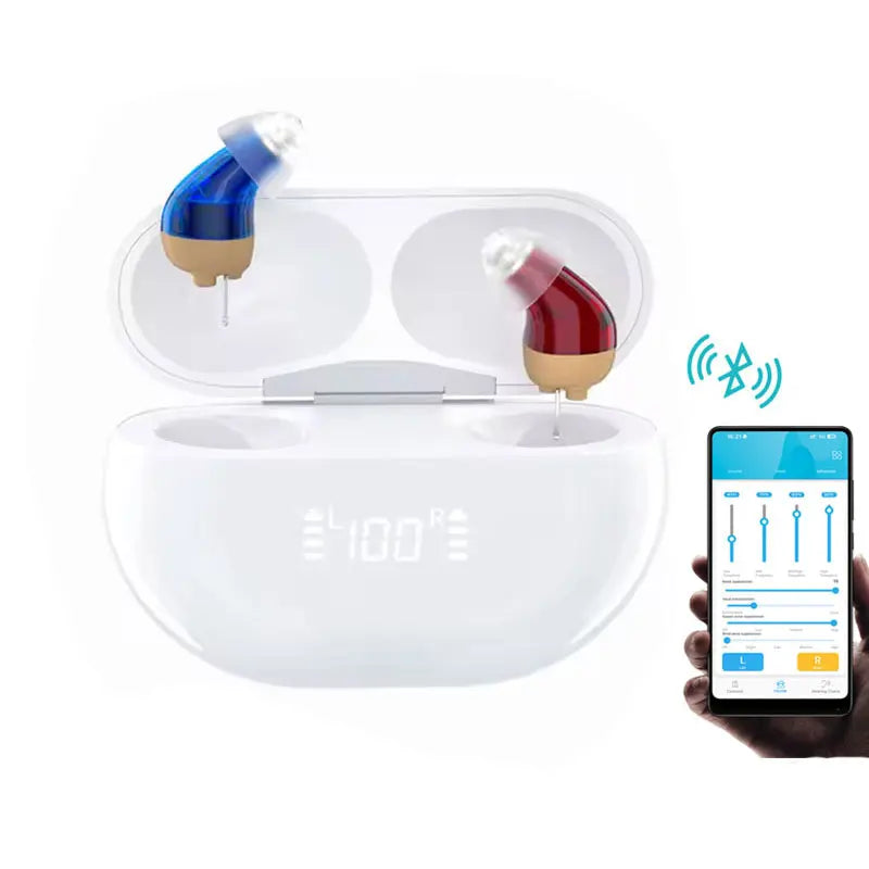 16 Channel Digital Hearing Aids APP Control Rechargeable Invisible Sound Amplifier Adjustable for Seniors Hearing Aids Audifonos