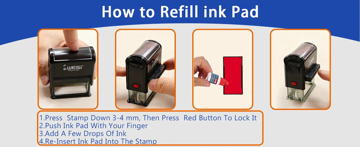 Custom Self-Inking Stamp DIY Rubber Stamp Kit Custom LOGO Personalized Self Inking Business Address Name Number Letter Printing