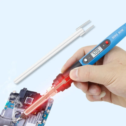 80W Soldering iron kit adjustable temperature LCD solder welding tools Ceramic heater soldering tips Tweezers soldering wire