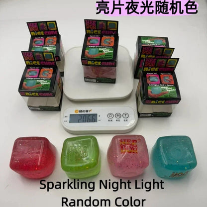HOT Schylling Needoh Nice Cube Squishy Stress Toy Glow In The Dark Slow Rebound Sensory Glitter Pressure Relief For Adults gifts