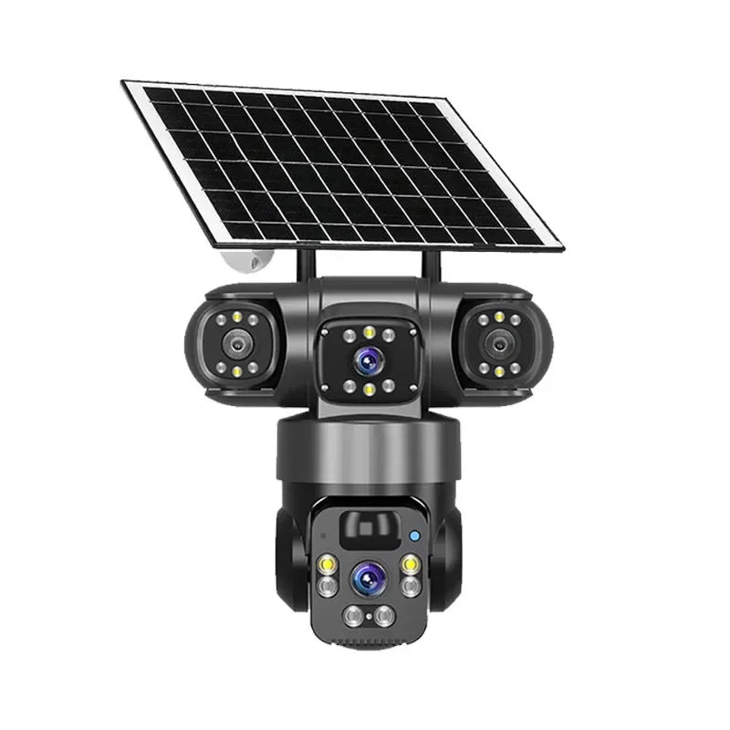 15MP IP Wifi Camera Solar Camera Outdoor 3 Lens 3 Screen 10X Zoom PIR Human Detect Cameras Night Vision CCTV Security Protection