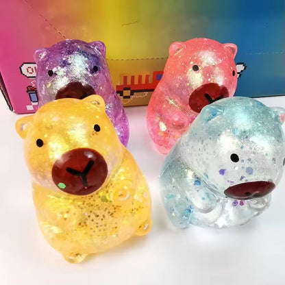 Maltose Capybara Stress Squeeze Toy Decompression Cute Capybara Anti Stress Slow Rebound Soft Glitter TPR Capybara Squishy Toys