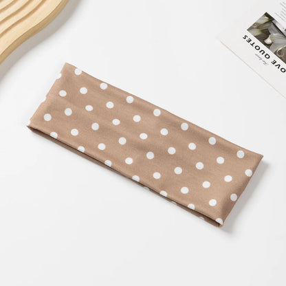 1-6Pack Polka Dot Headband for Women Non Slip Elastic Floral Hairbands Soft Fabric Hair Bands for Yoga Workouts Breathable
