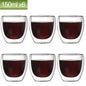 80ML Double Wall Glass Cup 1/12PCS Transparent Handmade Heat Resistant Tea Drink Whisky Wine Set Espresso Coffee Milk Mugs Gift