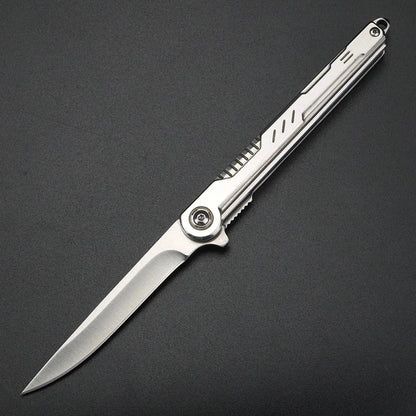 2025 NEW M390 Steel Feather Pattern Folding Knife Outdoor Camping Pocket Knife Portable Fruit Knife High Hardness Folding Knife
