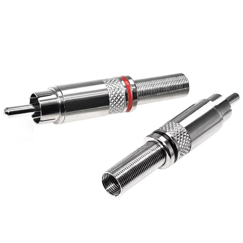 4/8PCS Male RCA Plug Weld RCA Connector for AV Audio Video Connector Plug Red Black