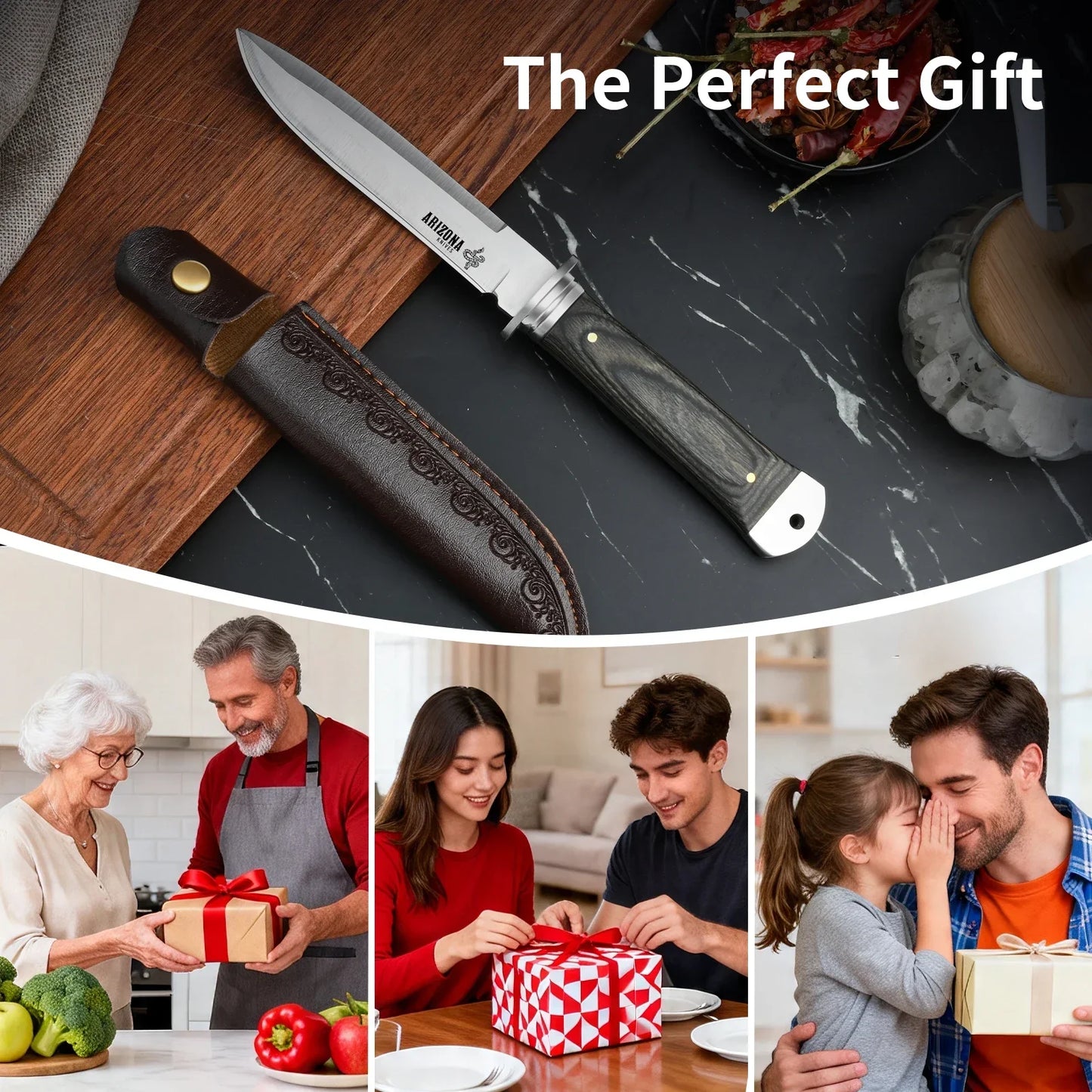 New Heavy-Duty Multi-Purpose Kitchen Knife 5Cr13 Stainless Paring Knife, Ergonomic Pakkawood Handle High-End Utility Knife Tool
