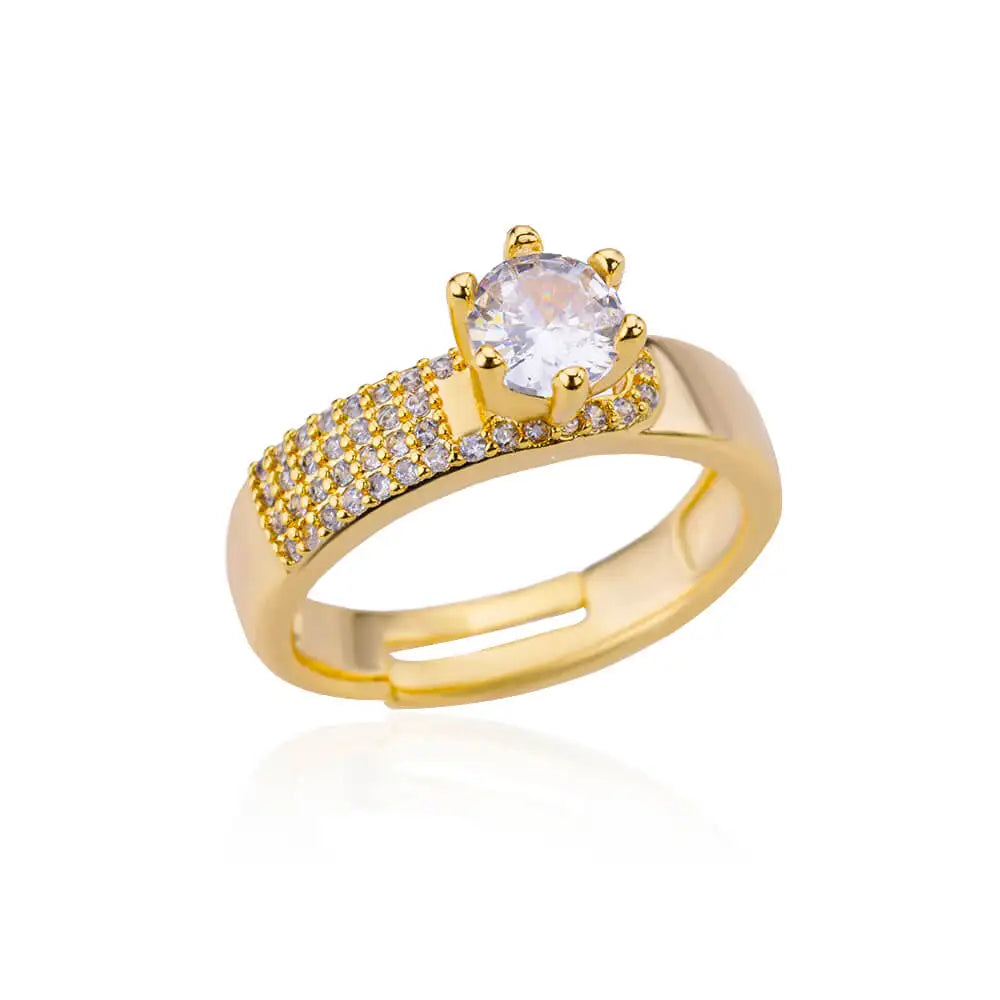 Blue Zircon Crown Rings For Women Stainless Steel Gold Color Adjustable Crown Ring 2026 Trend Design Female Wedding Jewerly Gift
