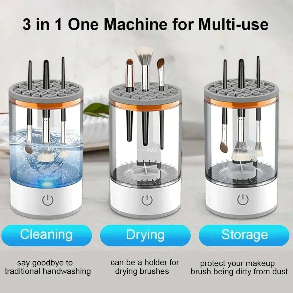 USB Powered Makeup Brush Washer & Dryer Odorless Battery-Free Plug-and-Play Makeup Cleaner Essential Beauty Accessory