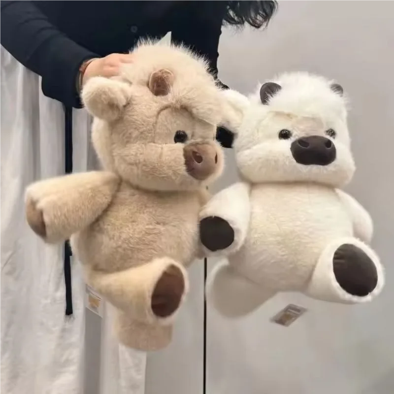 Adorable Highland Cattle Plush Toy - Huggable Running Cow Stuffed Animal Made with Premium Soft Fabric, Soothing Companion