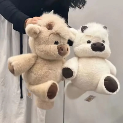 Adorable Highland Cattle Plush Toy - Huggable Running Cow Stuffed Animal Made with Premium Soft Fabric, Soothing Companion