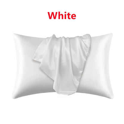 New 2pcs Nordic Pure Emulation Silk Pillowcase White Black Grey Decorative Pillow Covers Luxury Comfortable Home Bedding Cases