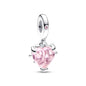 2025 Hot selling 925 Silver Pink Bird Moon Pendant Suitable for European Bracelets DIY Accessories Women's Charm Jewelry Gifts