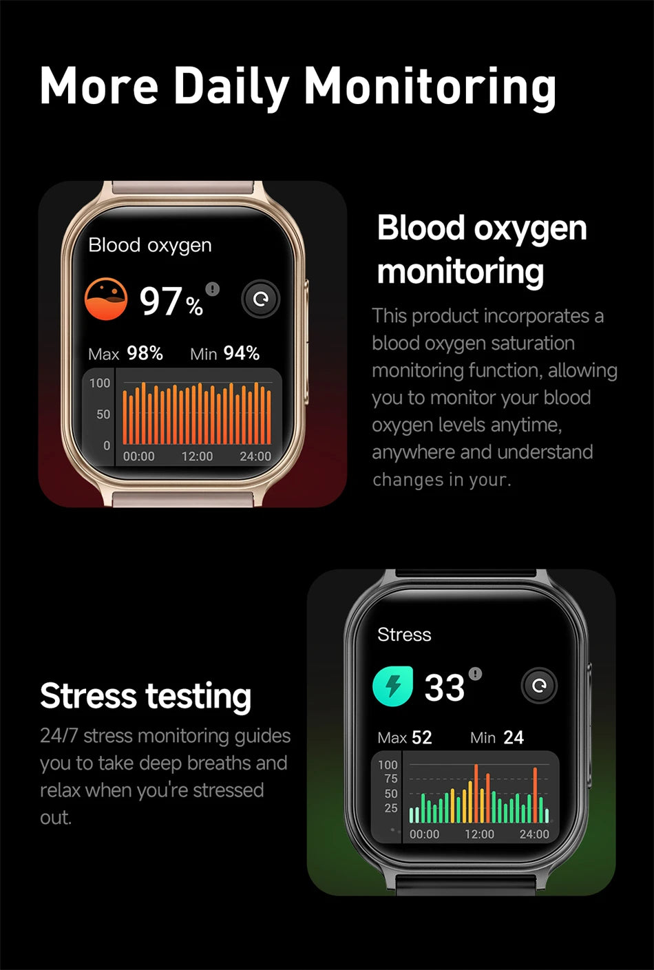 1.83" Smart Watch Sleep Heart Rate Monitor BT Call Messages Notifications Sports Fitness Tracker Watch for Women Men Android iOS