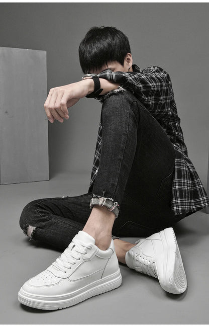 High Quality Men Sneakers Elevator Shoes for Men Fashion Casual Shoes Comfortable Leather Sports Shoes Height Increase 6/8/10cm