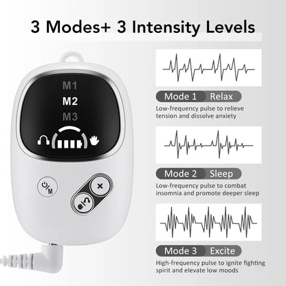 Handheld CES Sleep Aid Device for Insomnia Palm Pulse Massager Stress Relief Device Ear Clip Anxiety Pulse Pressure Relief