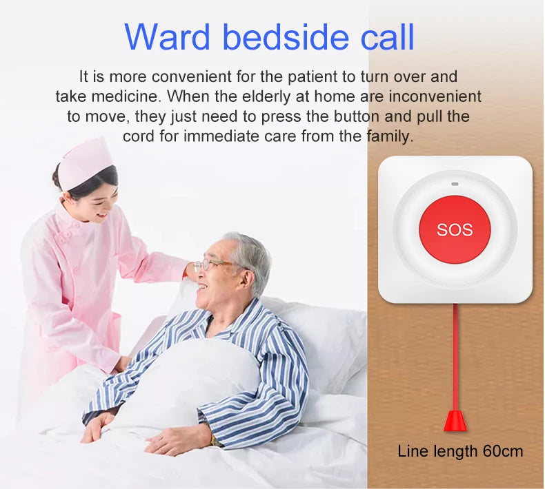 Smart Tuya WiFi/Zigbee Emergency SOS Button Wireless Call Button for Elderly and Patients Safety Alert System for Quick Help