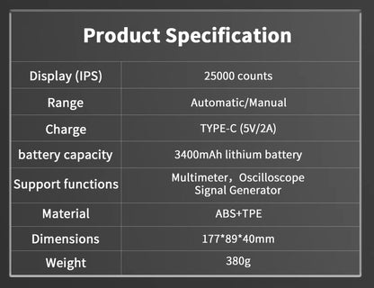 ZOYI 3-in-1 digital multimeter 50MHz bandwidth 280MS rate PC waveform data storage dual oscilloscope signal generator auto repai