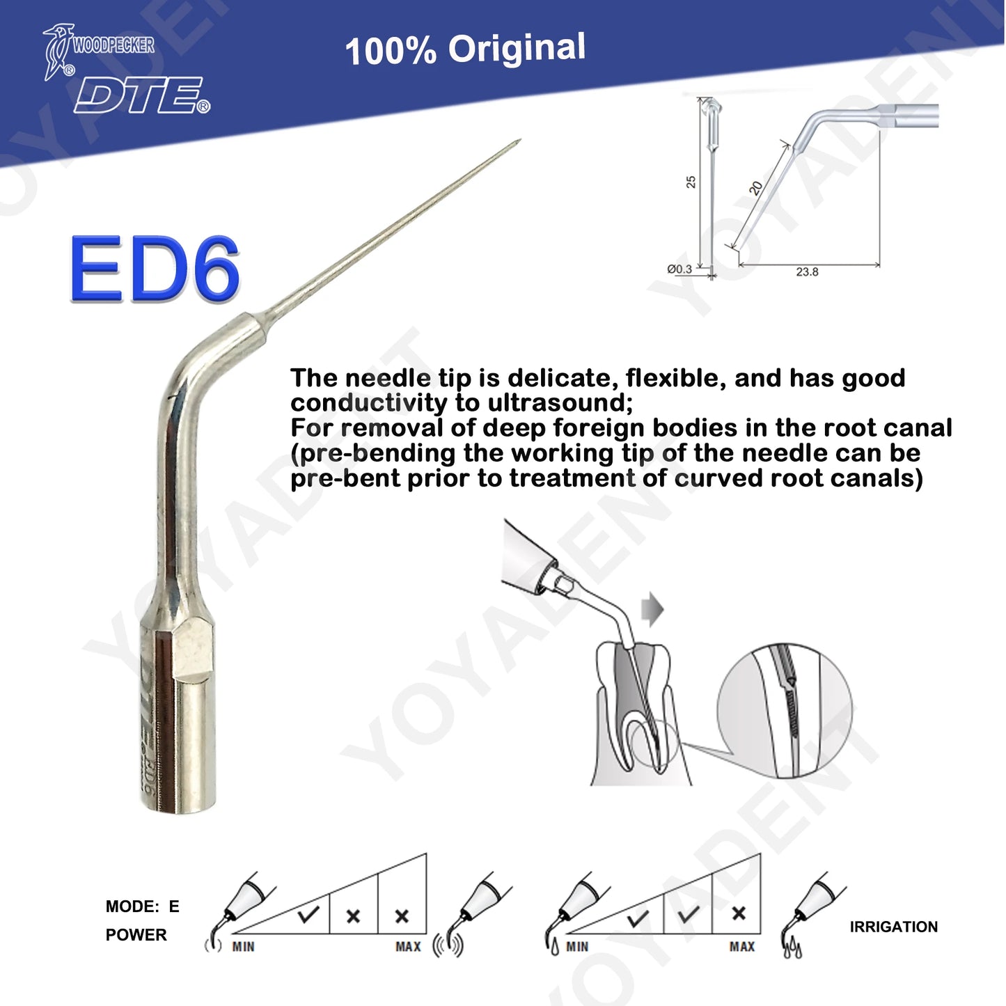 Woodpecker DTE Dental Endo Tips Ultrasonic Scaler Tips Scaling Tips ED-Series Fit NSK SATELEC Scaler Handpiece Dentistry Product
