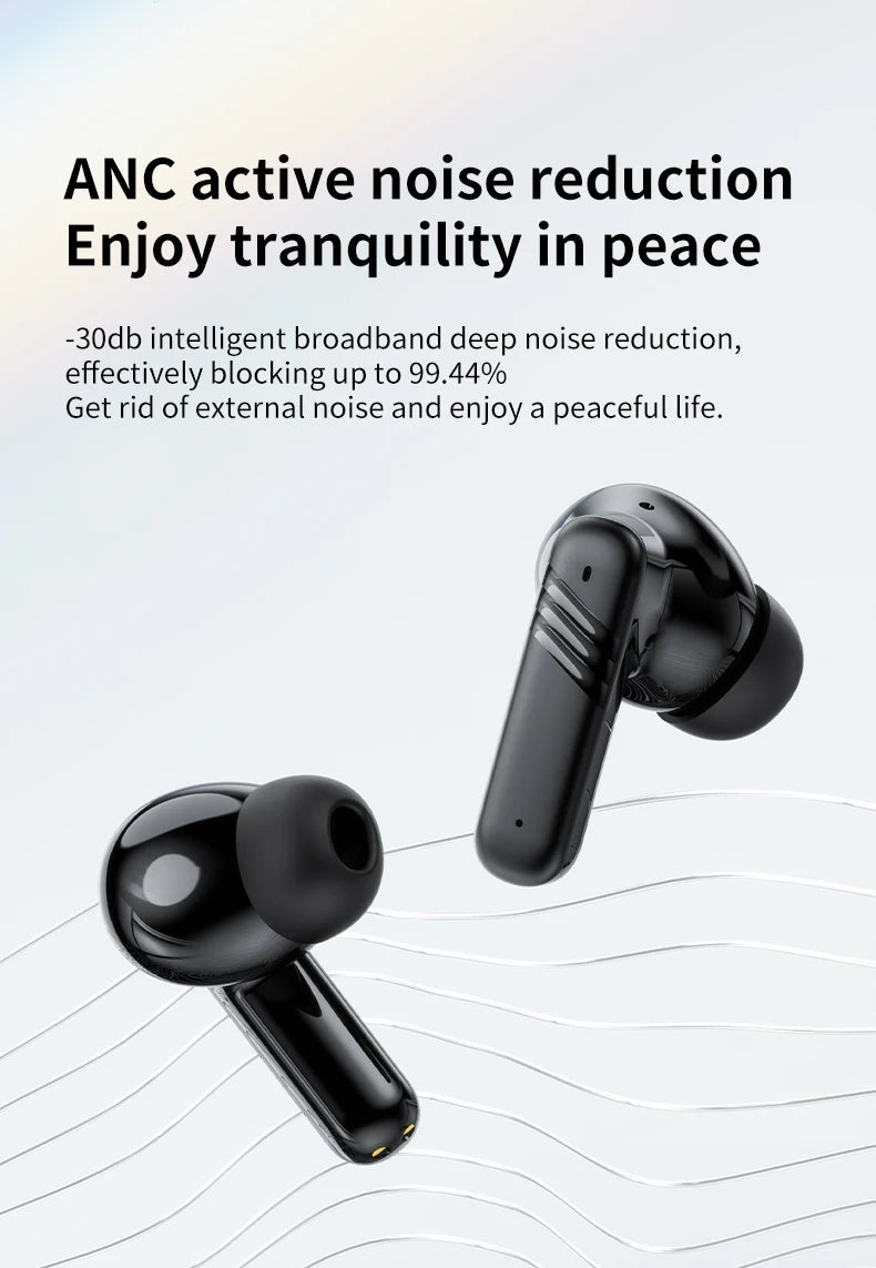 AI Translator Bluetooth Earbuds, LCD Touch Screen TWS Headset with Noise Reduction & Noise Canceling, Wireless Travel Headphones