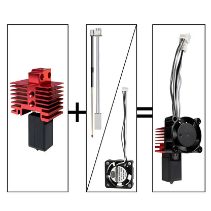 For Bambu Lab P1S Hotend Complete Assembly Upgrade Hardened Steel Extruder Kit For X1 X1C P1P P1S Fan Nozzle X1 Carbon Hot End