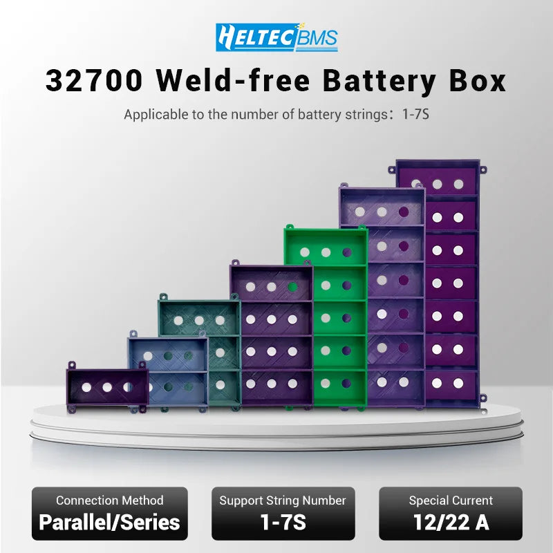 DIY Battery Case/32700 Weld-free Battery Box/Holder Pure Copper 12A High Current Lithium Battery in parallel in series