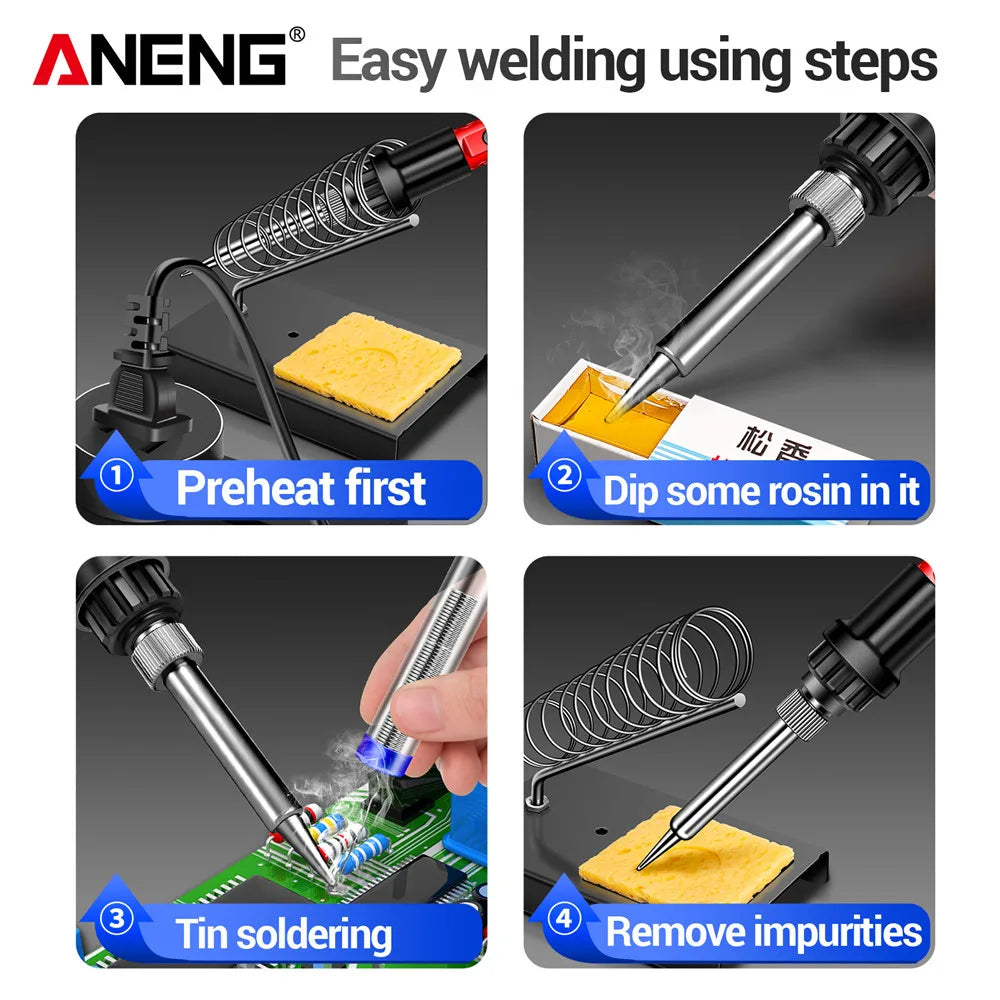 Electric Soldering IronANENG SL105 Digital Display Adjustable Temperature SL104 Adjustment Knob Professional Welding Repair Tool