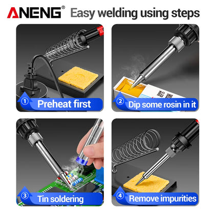 Electric Soldering IronANENG SL105 Digital Display Adjustable Temperature SL104 Adjustment Knob Professional Welding Repair Tool