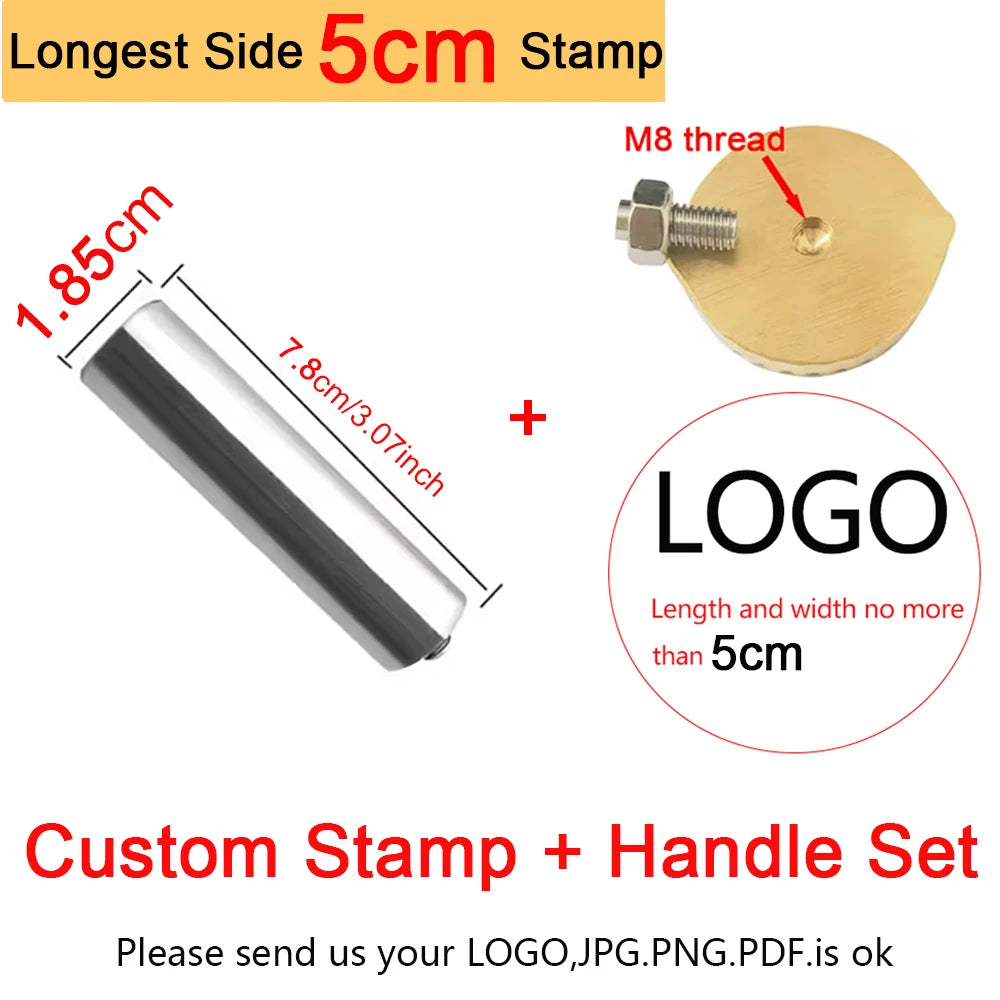 Custom Brass Stamp For Leather, Leather Branding Iron, Custom LOGO Text Leather Embossing Tool, Cold Press Handle Leather Stamp,