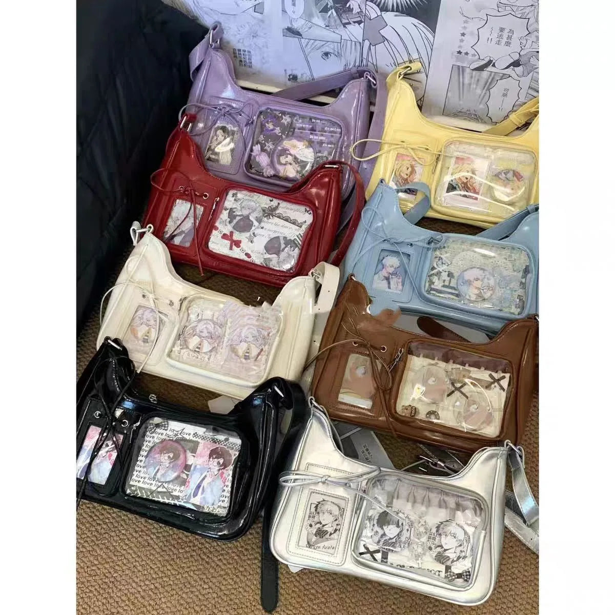 Y2k Harajuku Shoulder Bag Women Korean Transparent Ita Bag School Crossbody Bag Female Japanese Designer Preppy Handbag Purse