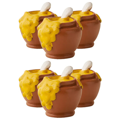 6Pcs Mini Honey Jars Realistic Resin Accessories for Micro Landscape Decor Tiny Food Pots Charming Miniature Scene