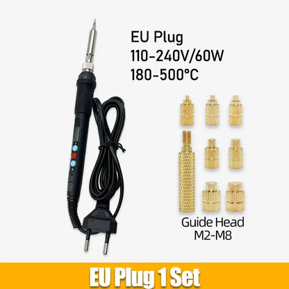 Heat Set Inserts Tool M2 M3 M4 M5 Brass Threaded Insert Nut Digital Soldering Iron for 3D Printing Plastic PCB Welding Press Nut