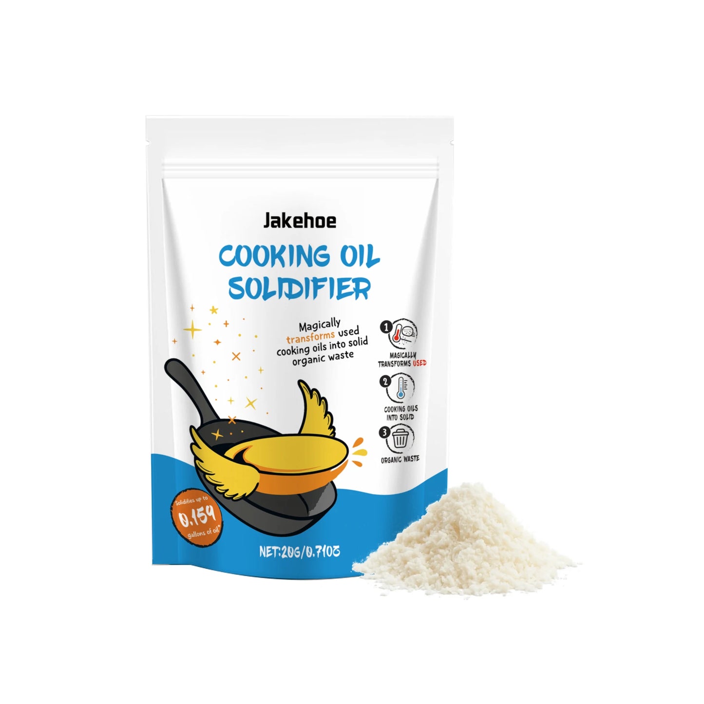 Cooking Oil Solidifier Powder Hot Grease Hardener For Used Fryer Oil Waste Vegetable Lard Eco Friendly Kitchen Cleaning Tool