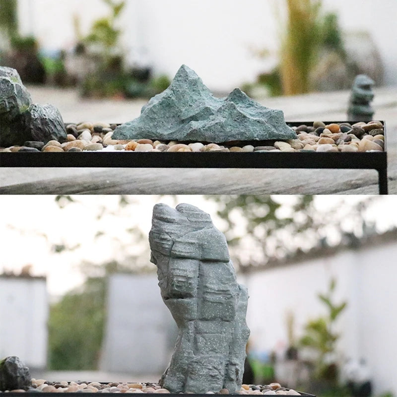 Sandstone Stone Miniature Mountain Fairy Garden Bonsai Rockery Lanscaping Ornaments Aquarium Decoration Accessories Home Decor