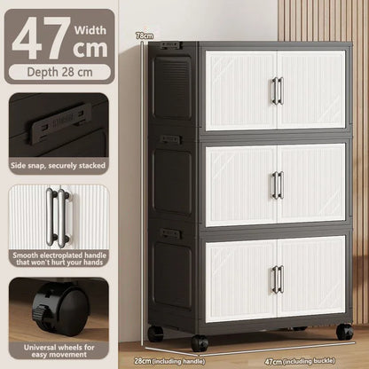 Thickened Multi-layer Storage Cabinet Home Living Room Mobile Organizer for Snacks Toys Miscellaneous Items Storage Cupboard