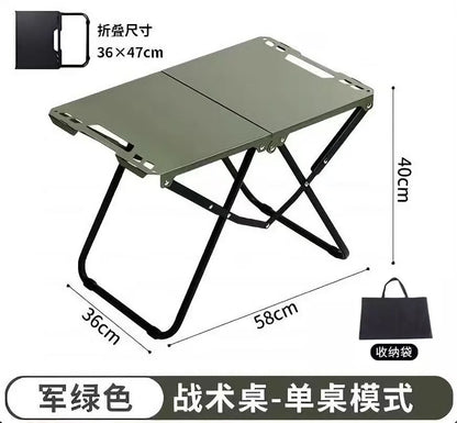 Portable Folding Camping Table,Stainless Steel Outdoor Dining Table,Compact Design for Camping,Beach, BBQ,and Hiking (Foldable)
