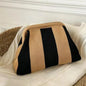 Women's Striped Beach Clutch Bag Versatile Small Woven Crochet Handbags Purses Knitting Dumpling Clutch Casual Bag