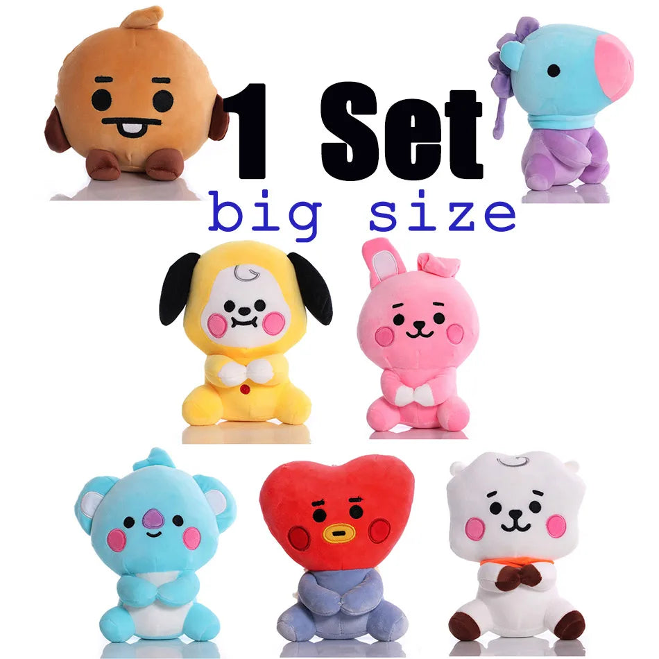 B-T-21 Plush Doll Keychain Koay Shooky Mang Cooky Cute Stuffed Pendant Backpack Ornament Gift for Fans Bag Decor