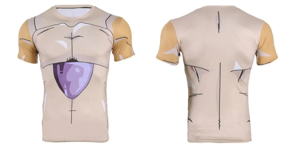 2026 Summer Vegeta Battle Damaged Armor Saiyan Armor | Body Building Short Sleeve T-Shirt Fitness Workout Dragon Ball Super Y2k