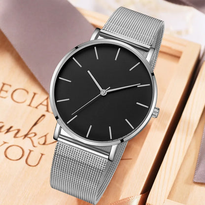 Ultra-thin Fashion Watch Women Luxury Metal Mesh Belt Ladies Quartz Wristwatches Minimalist Elegant Woman Watches reloj mujer