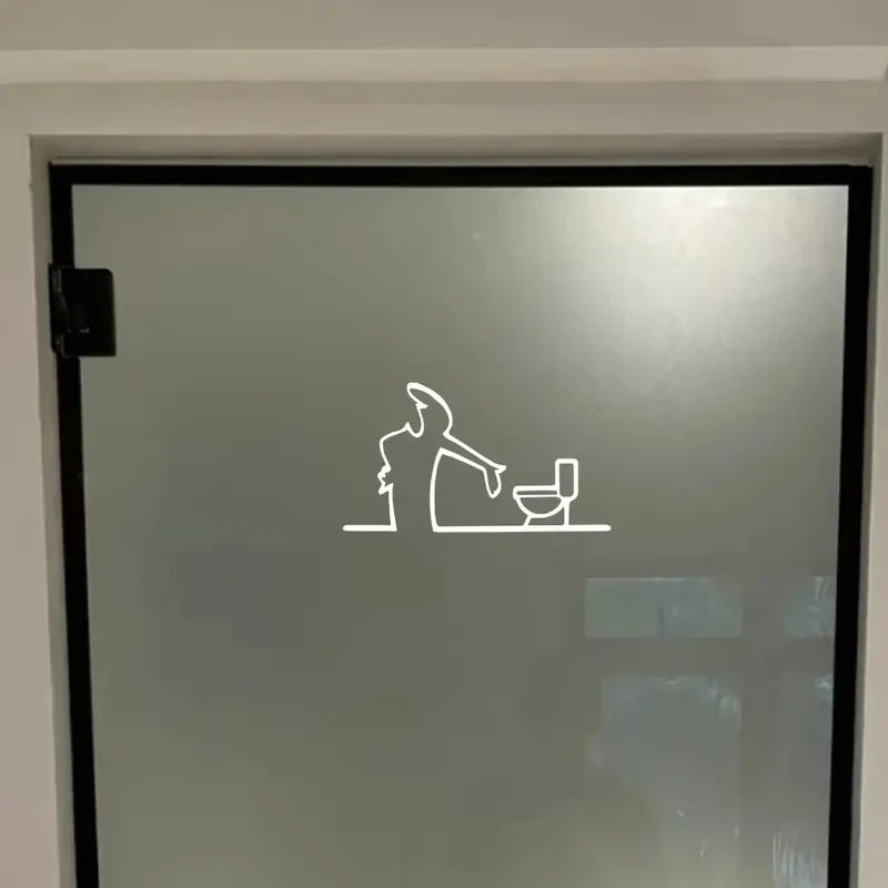 La Linea Minimalist Line Art Car Sticker Bumper & Window Door Wall Decal With Cartoon Character Design Home Car Decoration
