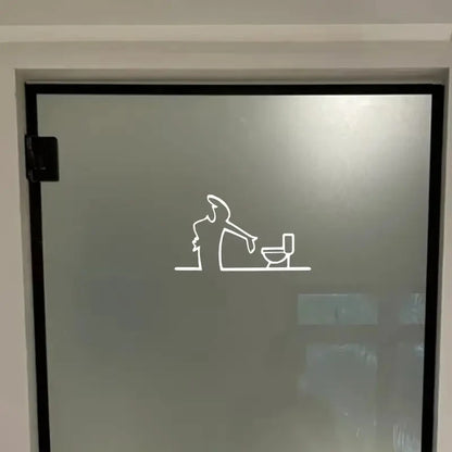 La Linea Minimalist Line Art Car Sticker Bumper & Window Door Wall Decal With Cartoon Character Design Home Car Decoration