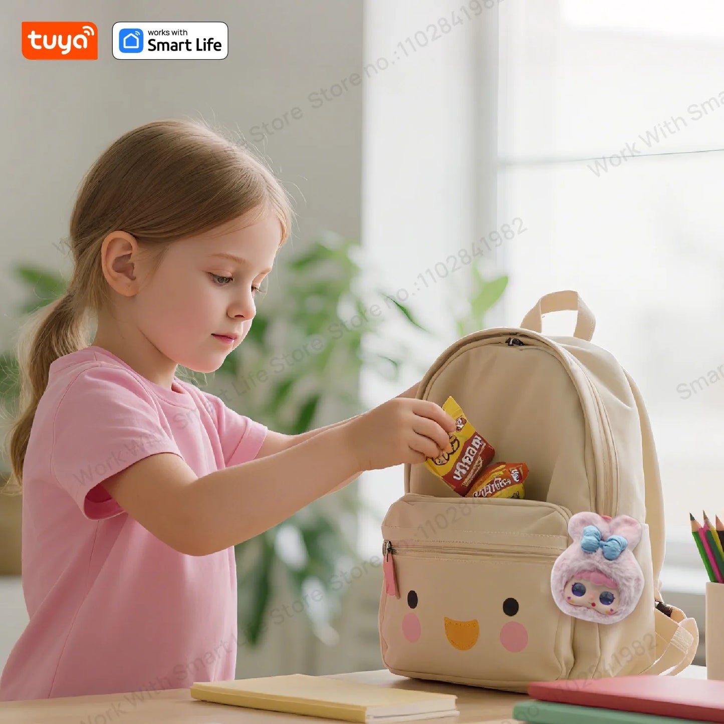 Tuya Smart  AI Plush Robot w/LED Eyes & Voice Control,Interactive Smart Toy USB Rechargeable Companion for Kids Gifts/Smart Home