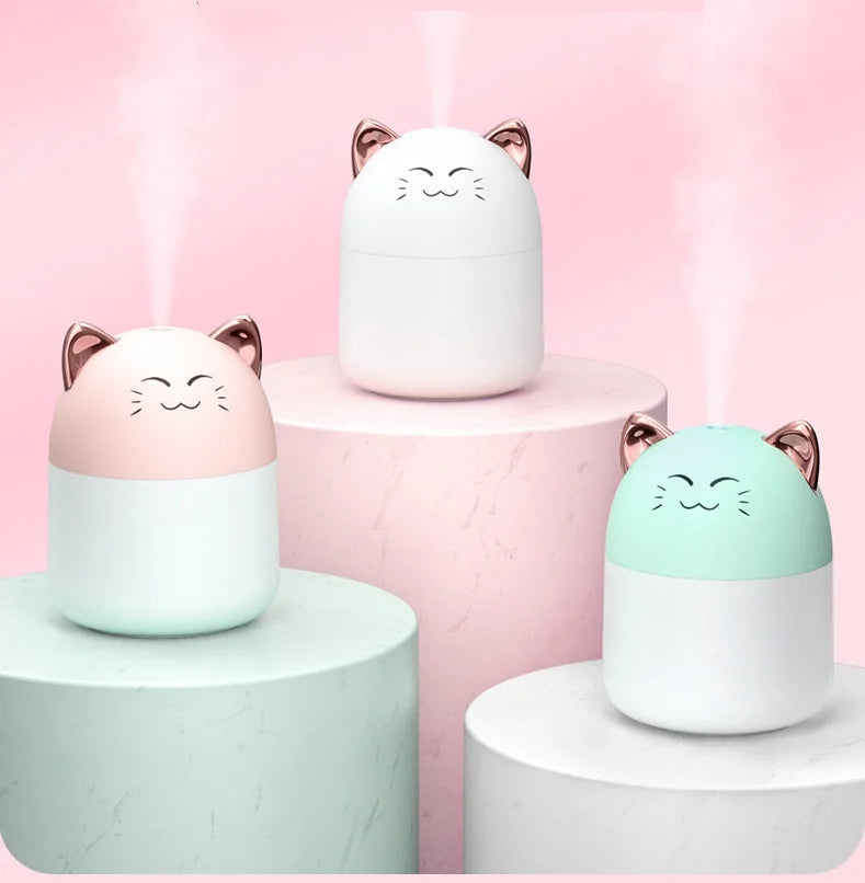 250ml New Desktop Humidifier With Colorful Atmosphere Light Cold Mist Aroma Diffuser Home Bedroom Humidifier Purifies