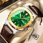POEDAGAR Fashion Wristwatch For Boyfriend Luminous Waterproof Week Calendar Business Couple Watches Leather Luxury Men's Watches